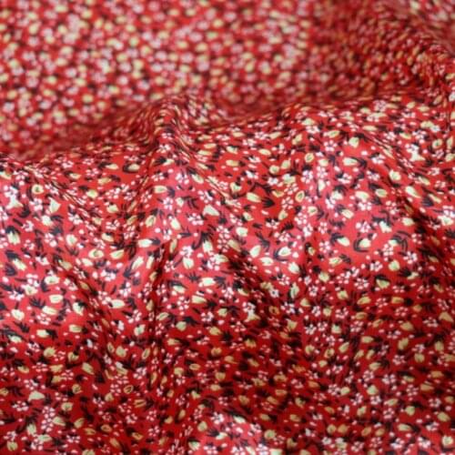 Lining Satin Flower Fabric Craft Sateen Tilda Scarf Silky Printed DIY Sewing Ribbon Material