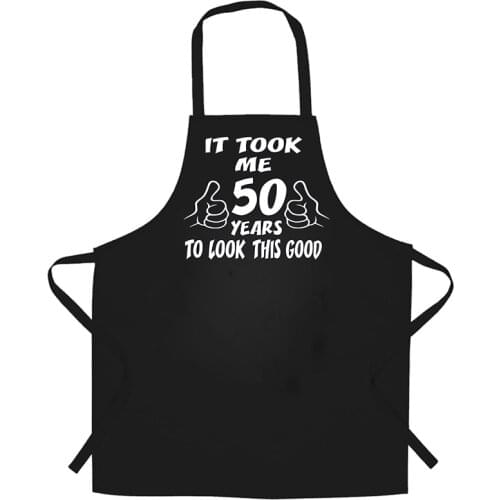 Dad mom uncle Aunt friend sister husband wife Fifty 50 years old 50th Birthday party gift present family BBQ decoration apron