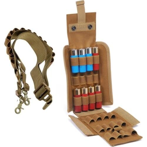 Tactical 12Ga 20Ga 15 Shell Ammo Holder Shotgun Shell Sling with Molle 25 Round Shotgun Reload Pouch Magazine Holder Bag
