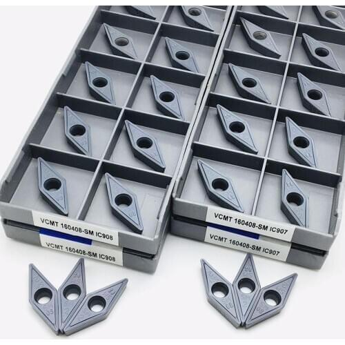 VCMT160404 SM IC907 / 908 VCMT160408 SM IC907 / 908 external turning tool carbide insert VCMT 160404 CVD + PVD turning insert