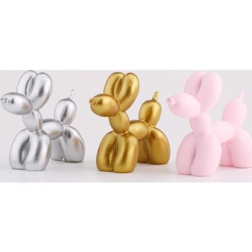 Balloon dog resin small animal birthday cake decoration ornaments resin balloon dog dog cake baking doll
