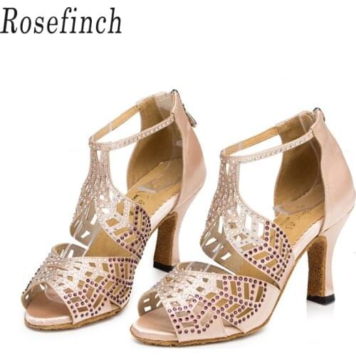 Rhinestone Dance Shoes Latin Dance Shoes Ballroom Latin Salsa Dancing Shoes For Women Tango Shoes Sexy High Heel 6/7.5/8cm A217