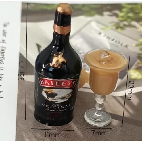 1/12 Dollhouse Miniature Wine Bottle Set With Cup Simulation Drinks Model Toys Mini Wine Bottles Model Doll House Accessories