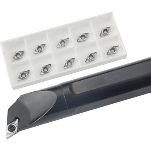 1pc S12M-SDQCR07 S16Q-SDQCR07 S20R-SDQCR07 Internal Turning Tool Holder DCMT Carbide Inserts Lathe Bar CNC Cutting Tools Set