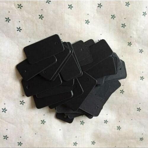 2* 4 Cm Black Paper Rectangle Cardboard Label Clothing Garment Tags Words Of Blank Paper Id Card 1000 Pcs/lot