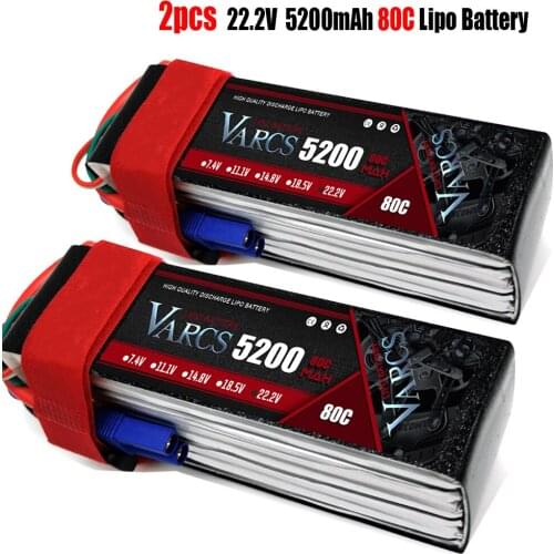 2PCS VARCS Lipo Batteries 2S 7.4V 11.1V 14.8V 22.2V 5200mAh 80C/160C for RC Car Off-Road Buggy Truck Boats salash Drone Parts