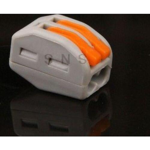 20PCS Terminal Block Lever Lock Clamp 2 Pins 2 Ports 0.08-2.5mm2 PCT-212 Orange