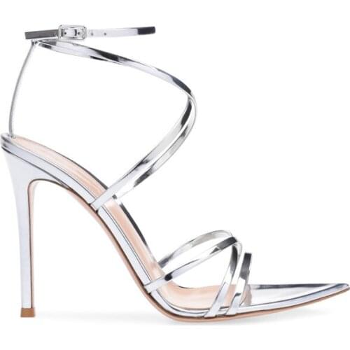 2020 summer designer Pumps free shipping fashion women high heels sandals gold silver strapppy 10cm big size