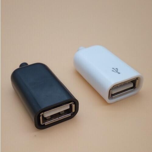 4sets DIY USB 3 in 1 Connector Type A Female Welding Plug Socket Connector Adaptor Black White
