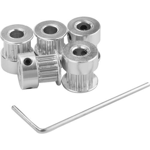 5PCS/set 16 Teeth GT2 Timing Pulley Bore 5mm for Rubber 2GT Open Timing belt width 6mm small backlash