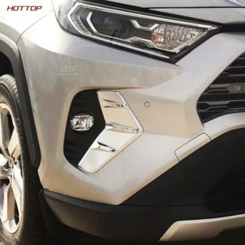 Abs Chromed Front Fog Lamp Light Decoration Frame Cover Trim For Toyota Rav4 2019 2020 Car Accessories