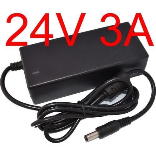 30pcs Adequate power 24V3A AC 100V-240V Converter Adapter DC 24V 3A 3000mA Power Supply DC 5.5mm x 2.5mm Charger Free shipping