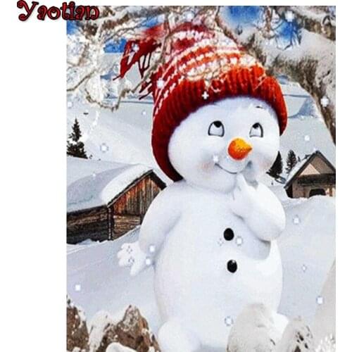 DIY Full Drill Square Diamond Embroidery Christmas Snowman 5D Diamond Painting Rhinestone Handmade Gift Stickers Home Decor