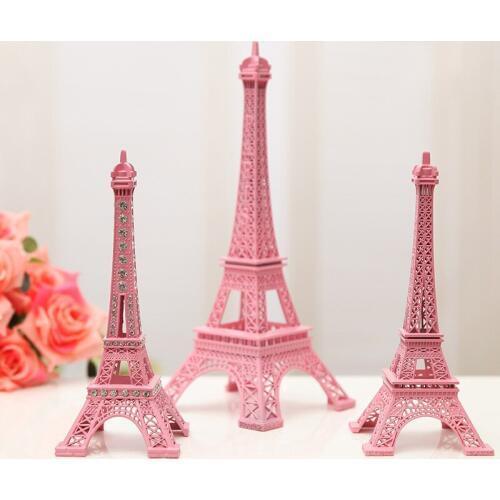 Bronze Tone Paris Eiffel Tower Statue Antique Figurine Home Decor Vintage Metal