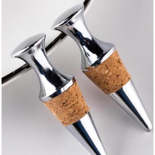 Home Kitchen Bar Tools Wine Cork Wine Bottle Stoppers Zinc Alloy Glyptostrobus Wine Stopper LX8312