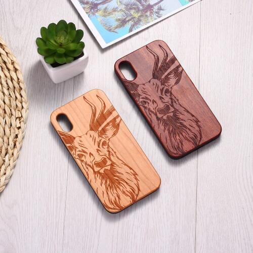 Elk Deer Moose Christmas Engraved Wood Phone Case Coque Funda For iPhone12 6 6S 6Plus 7 7Plus 8 8Plus XR X XS Max 11 Pro Max