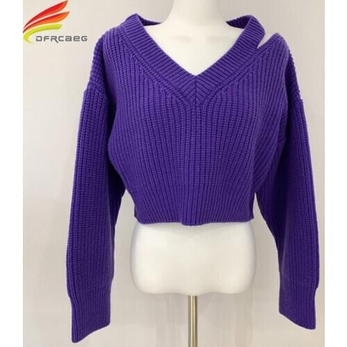 Женские пуловеры с открытыми плечами DFRCAEG China At AliExpress