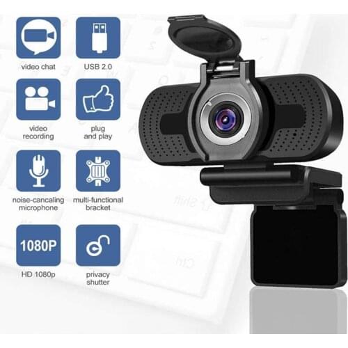 HD 1080P webcam Mini PC webcam USB plug for live broadcast live video call conference Tripod computer camera with microphone