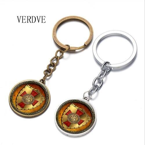Hot Templar Knight crystal glass pendant keychain alloy keychain wholesale