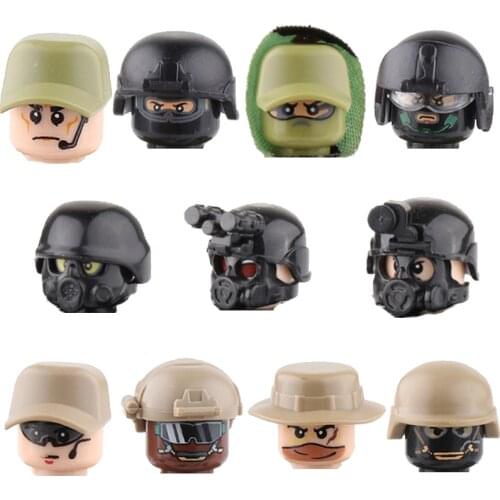HOT Army Modern Police Soldier Figures Accessory Building Blocks Military US Commando Infantry Weapons Helmet Mini Bricks Toys
