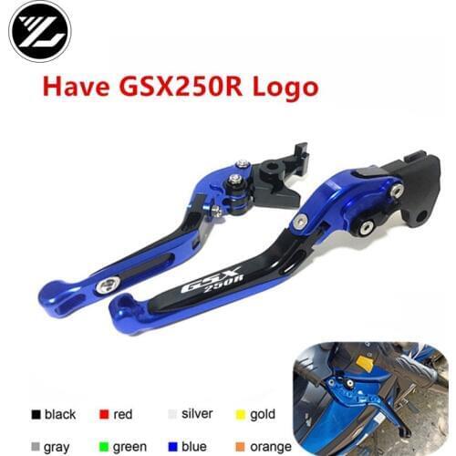 Have GSX250R Logo For Suzuki gsx250R GSX 250R 2016-2018 Motorcycle Folding Extendable Brake Clutch Levers Motorbike Brakes