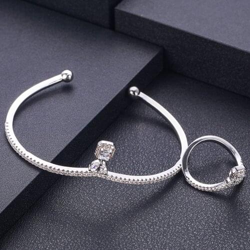 Jankelly luxury Unique African Bracelet Bangle Ring Sets For Women Wedding Cubic Zircon Crystal CZ Dubai Bridal Jewelry Sets
