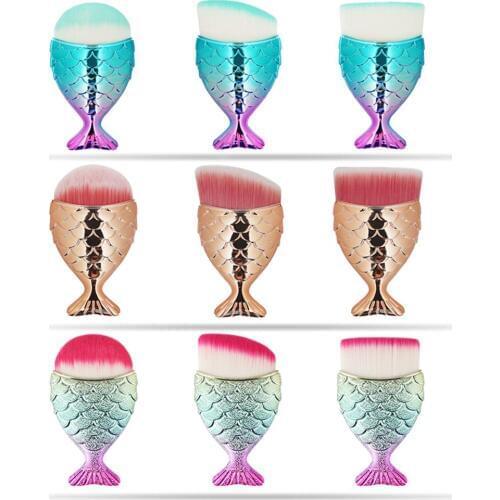 3Pcs/Pack Foundation Blending Makeup Brush Set Highlight Contour Powder Cosmetic Fish Scale Make Up Brushes Beauty Tool gift
