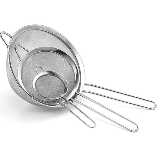 Stainless Steel Fine Wire Mesh Oil Skimmer Strainer Flour Sifter Sieve Colander Kitchen Tools Accessories Tamis Farine