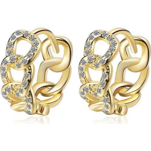 New 925 Sterling Silver Earrings Zircon 18k Interwoven Earrings For WomenS Wedding Charm Jewelry Gift