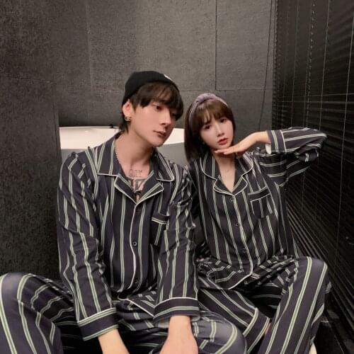 2020 Pajama Suit Pajamas Sets Couple Sleepwear Pijama Lovers Night Suit Men & Women Casual Home Clothing Nightwear