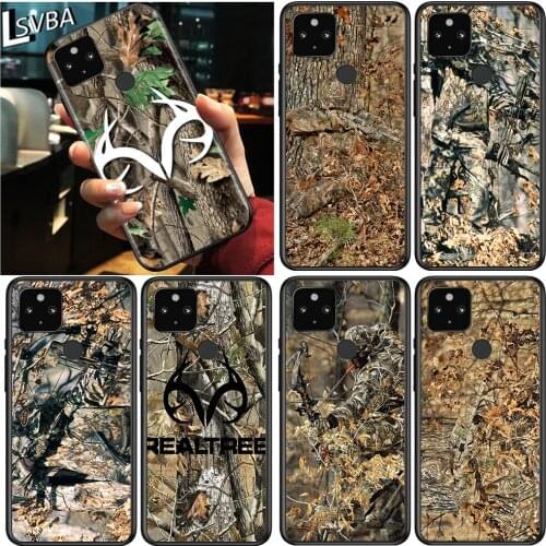 Real Tree camouflage Shockproof Cover for Google Pixel 5 4 4A XL 5G Black Phone Case Shell Soft Fundas Coque Capa