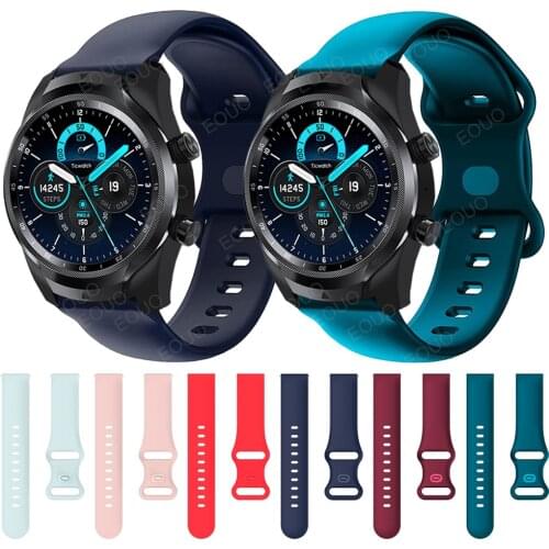 22MM 20MM Sports Silicone Strap For TicWatch Pro 2021 2020/Pro 3 GPS/GTX/S2/E2/E3/GTH Band Smart Watchband bracelet accessories