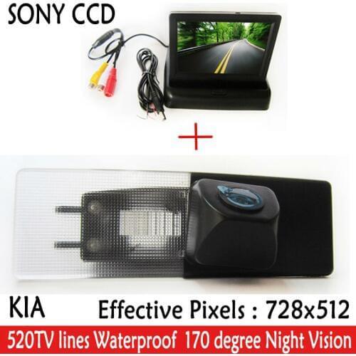Auto Parking Assistance Car CCD RearView Camera With 4.3" Color LCD Car Video Foldable Monitor Camera For KIA K5 Optima2010 2011