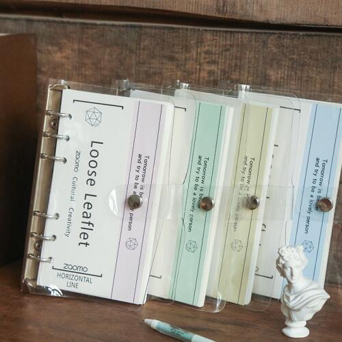 Spiral A6 Journal PVC Cover Loose leaf Notebook Grid Dot Back to School Supplies Student Writing Office Stationary Gift