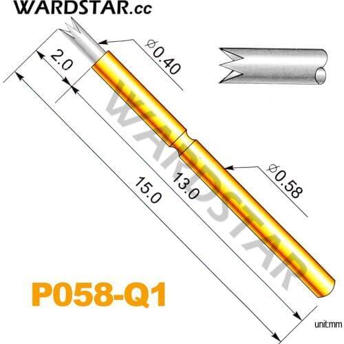 100pcs/lot P058-Q1 Dia 0.4mm Spring Test Probes Pogo Pin Length 15.0mm (Stroke Spring Froce:70g)