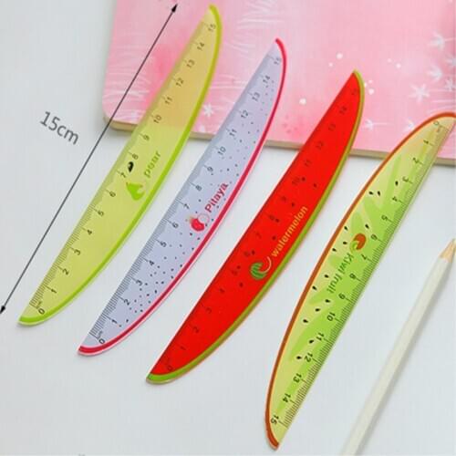 15cm DIY Creative Fruit Ruler Cute Kawaii Plastic Ruler For Kids Student Novelty nice Promotional gift Korean Stationery