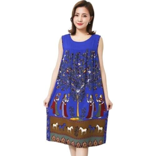 Loose large size nightgowns women short sleeve vintage night dress female summer nightshirt print womens cotton nightdress