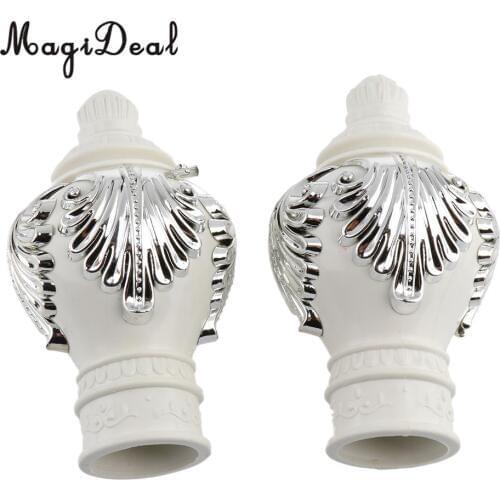 MagiDeal 2 Piece Decorative Window Curtain Rod End Heads Home Decoration Accessories Supplies for 28mm Diameter Curtain Poles