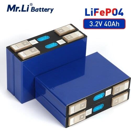Mr.Li lifepo4 battery 3.2v 40Ah rechargeable lithium 12.8v40Ah battery for UPS with wiring clamp EU US plug outdoor battery pack