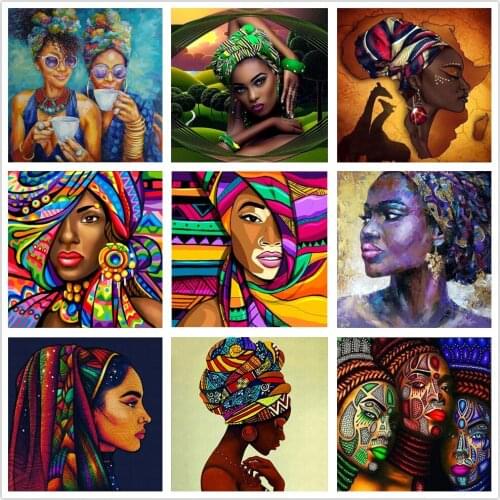 5D DIY Diamond Painting Black Lady Full Square Round Drill Picture Of Rhinestones Diamond Embroidery Moasic Paint With Diamond