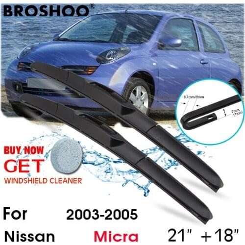Car Wiper Blade Front Window Windscreen Windshield Wiper Fit Blades Accessories For Nissan Micra 21"+18" 2003-2005