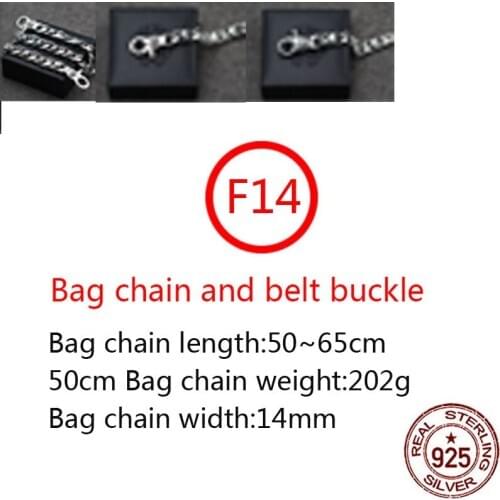 F14 S925 sterling silver bag chain trousers chain cross flower letter double circle shape personality fashion retro tide brand