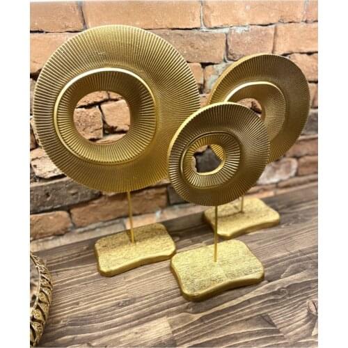 Decorative 3'lü Ring Object Gold trinket accessories decor tableware