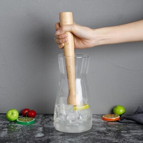Wood Juicer Cocktail Crushed Ice Stick Manual Lemon Fruit Squeezer Stirring Rod