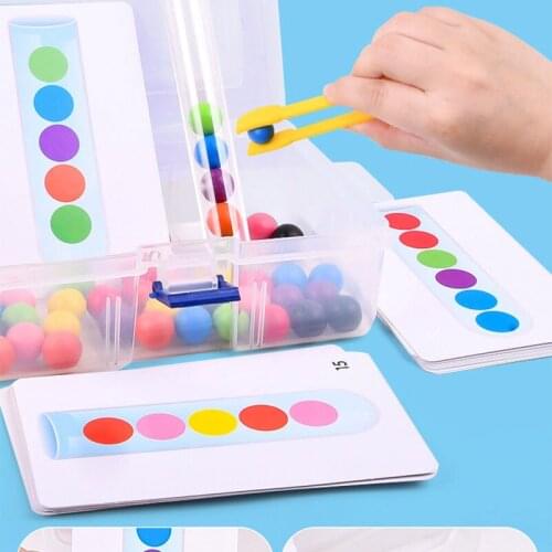 Kids Wooden Beads Toys Early Education Learning Action Training Toy Baby Aids Logical Exercise Game Clip Ball For Children Gift