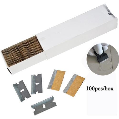 EHDIS 100x1.5" Edged Carbon Steel Razor Blades For Automotive Glue Scraper Ceramic Oven Glass Clean Shovel Sticker Accessories