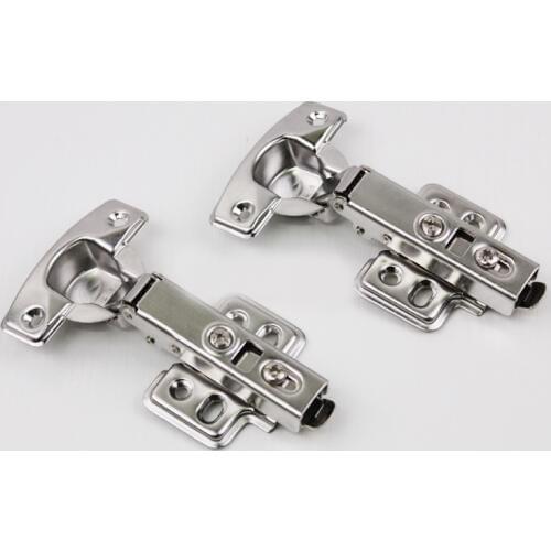 304 Stainless steel damping hydraulic buffer hinge Hardware cabinet door spring furniture pipe hinges 6pcs
