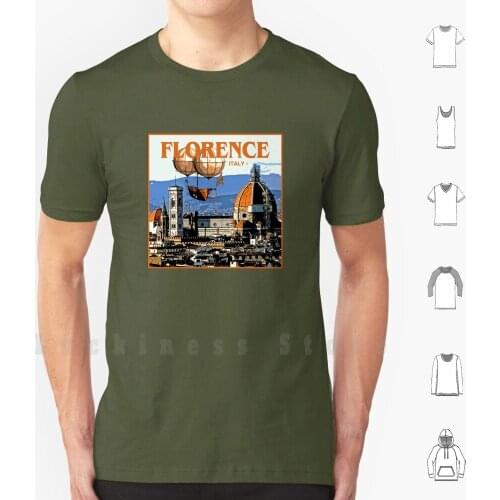 Italy’s Florence World Tour T Shirt Big Size 100% Cotton Florence Italy Discovery Travel Adventure Exploration Explore Discover