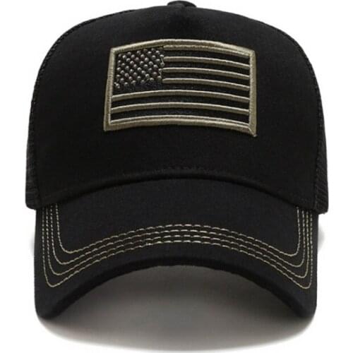 Outdoor Sports Sun Protection Cap Pure Cotton Washed National Flag Embroidered Mesh Tennis Beach Hats 56-60cm