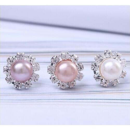 Beautiful Fashion 3Colors Natural 7-8mm Freshwater Cultured Pearl Earring